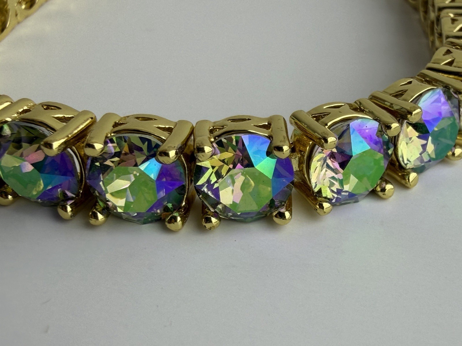Park Lane PARADISE Impression Ltd Goldtone Iridescent CZ Tennis Bracelet NEW