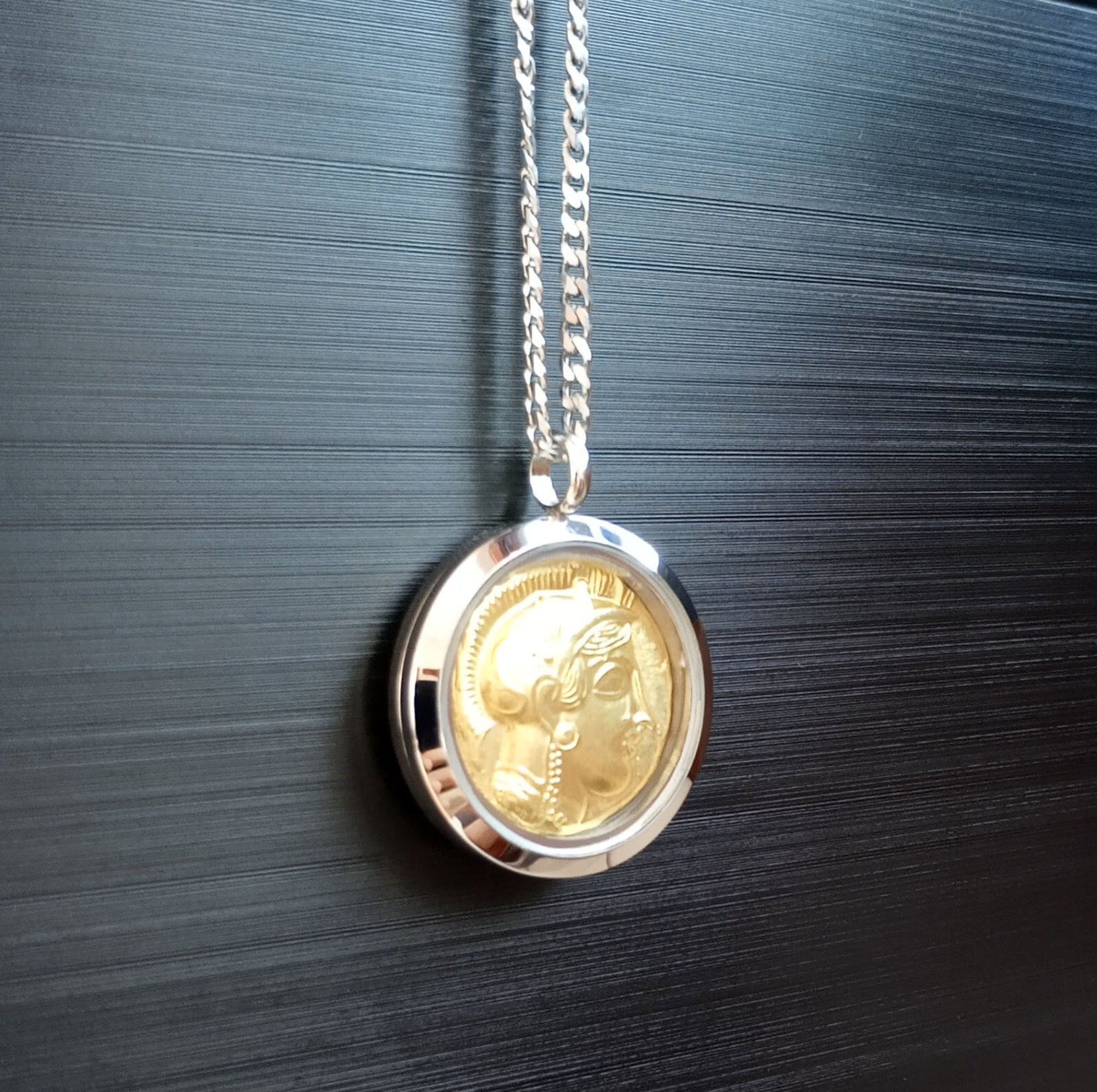 Greek Mythology Owl of Athena Phoenix Ancient Greece Bird Coin Pendant Necklace