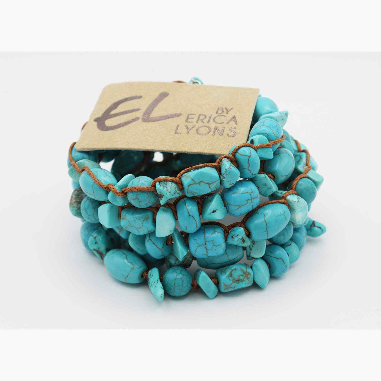 Erica Lyons Simulated Turquoise Coil Strand Bracelet $32 Tags #B2137
