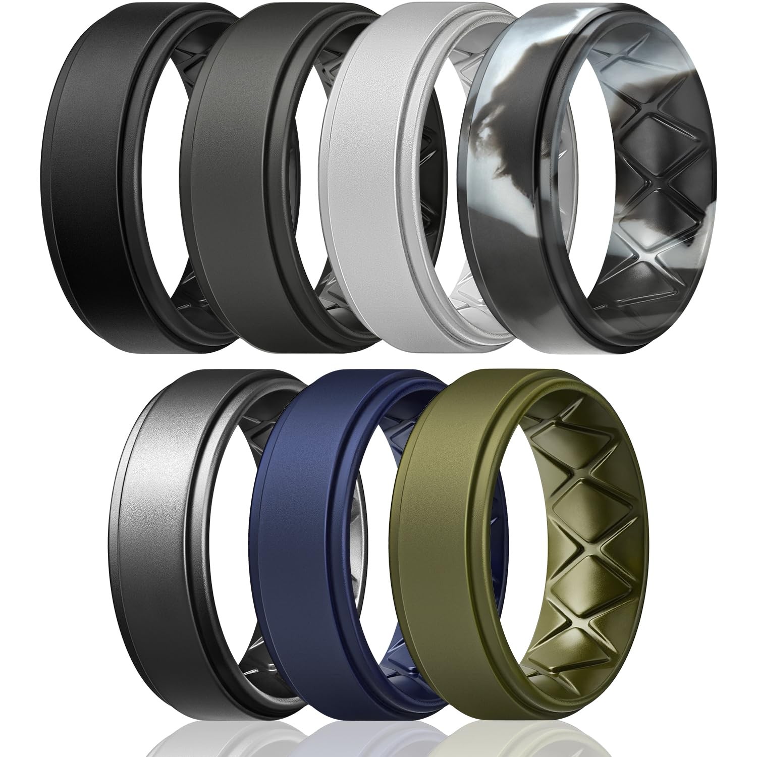 Silicone Wedding Rings Men Rubber Engagement Bands Breathable