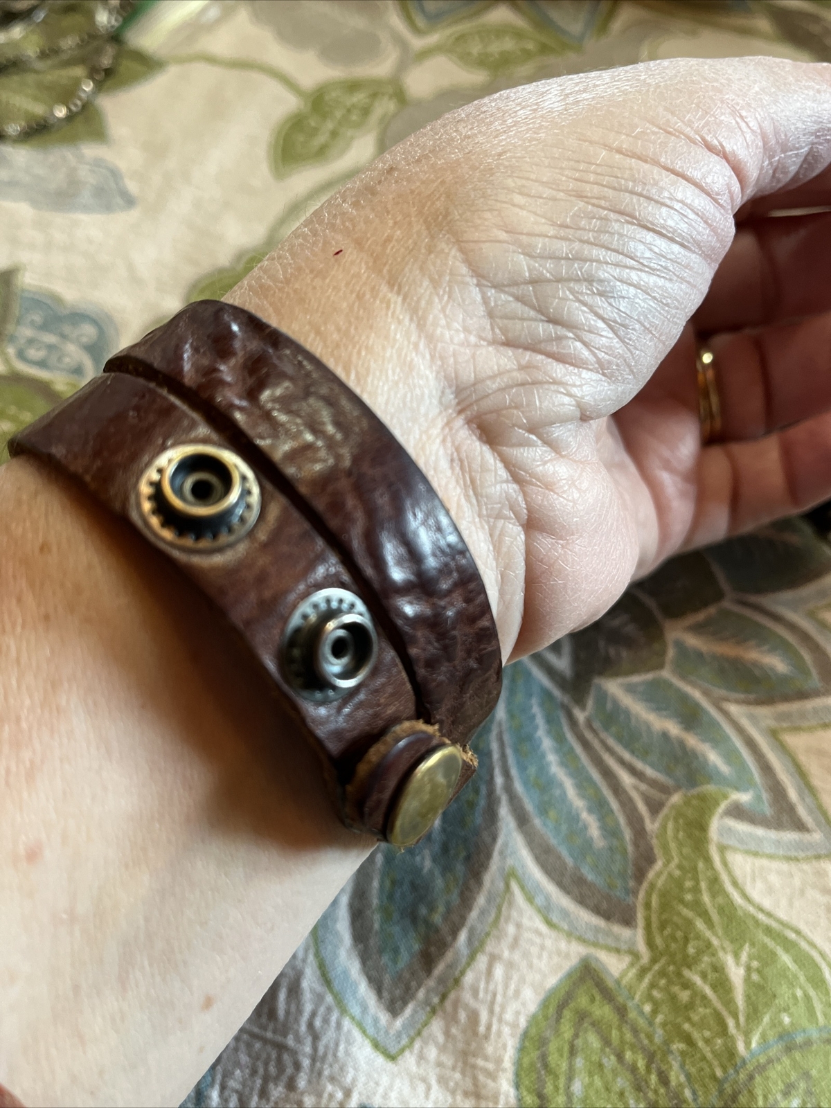 Lot Of 3 Brown Leather Bracelets Adults Unisex 7 & 8”