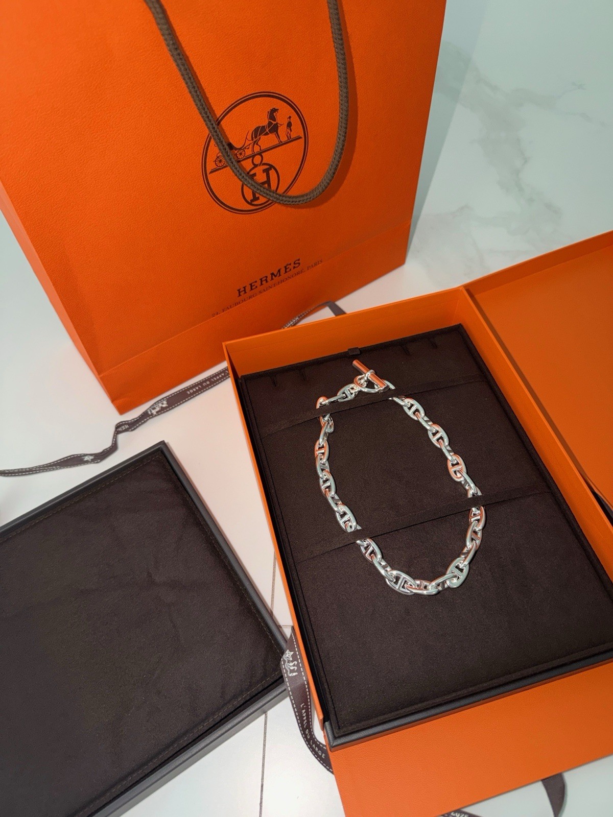RARE BNIB HERMES Chaine d’ancre Choker necklace large model