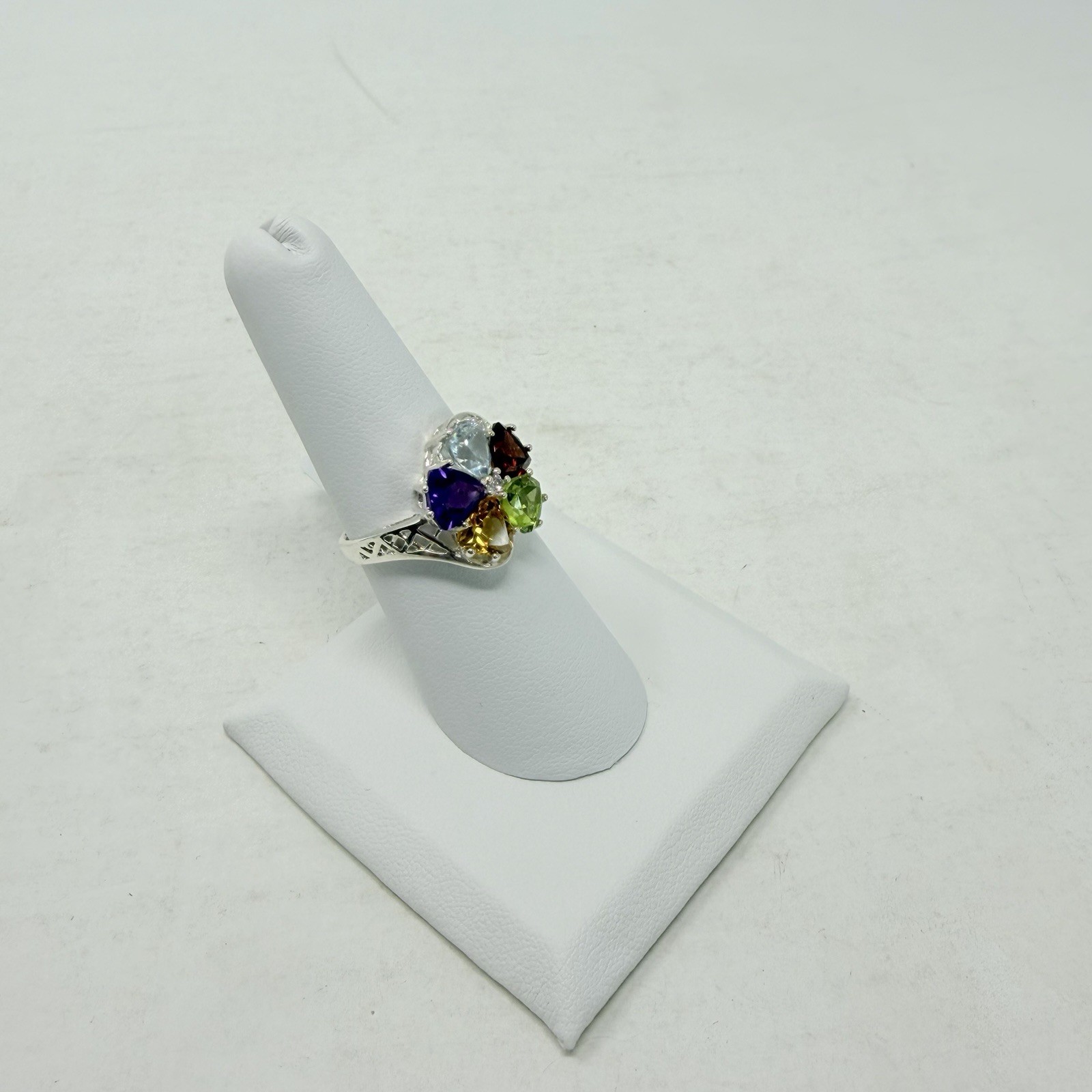 Shop LC Multi Gemstone Pendant without Chain and Ring Set Sterling Silver 5312
