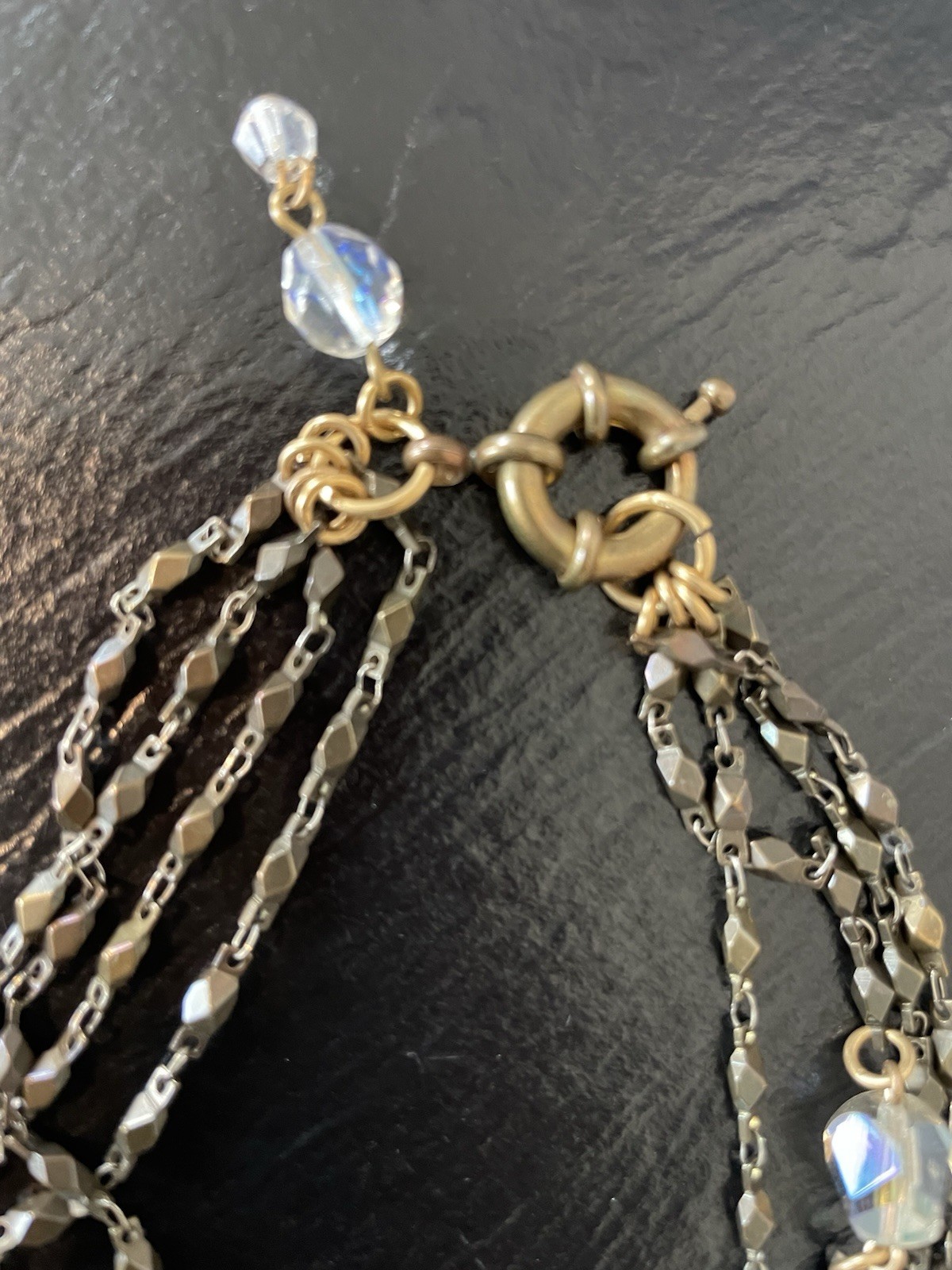 Susanna Galanis Bronze Crystal Four Strand Necklace