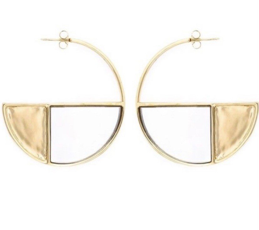 Aurelie Biderman Bianca Earrings 18k Gold Plated Brass. Seen In Vanity Fair NEW