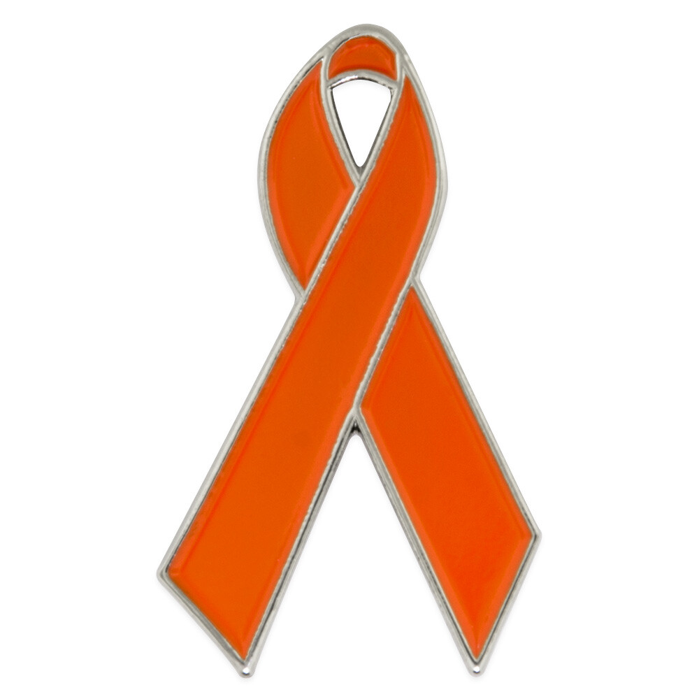 PinMart’s Orange Awareness Ribbon Enamel Lapel Pin