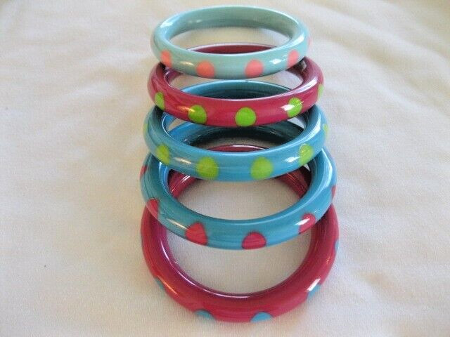 French Designed Colorful Dot Resin Bangle Bracelet By Marion Godart
