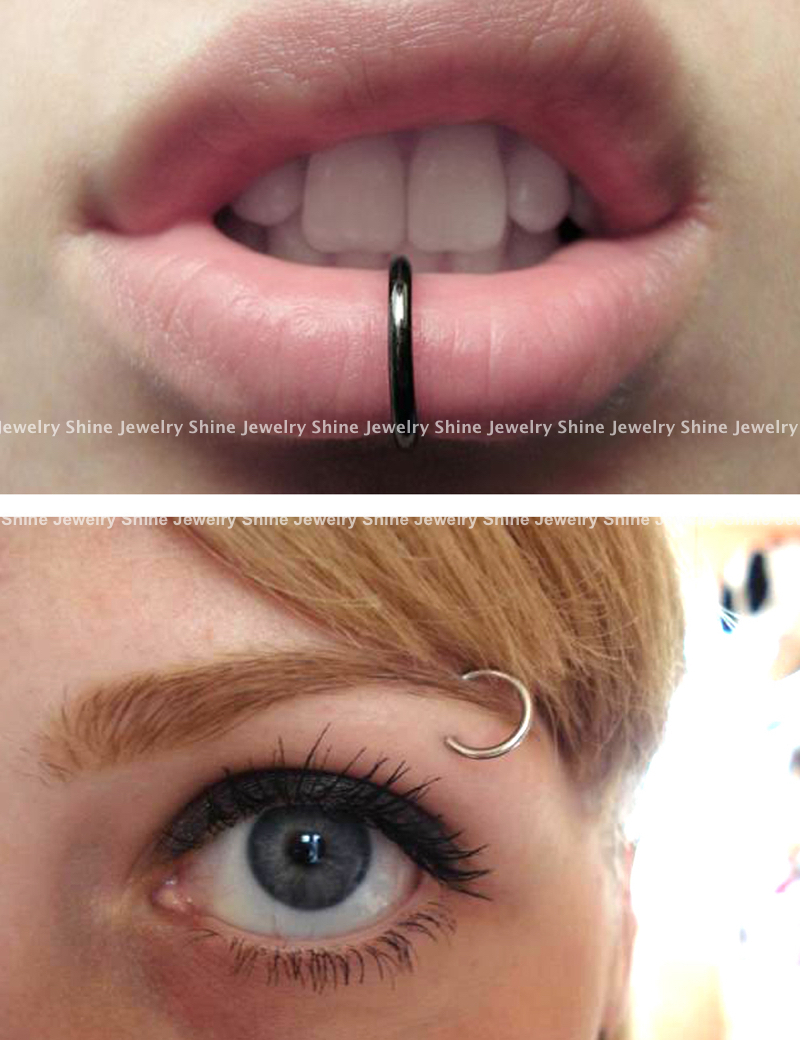Titanium Seamless Segment Hinged Hoop Clicker Septum Lip Ear Nose Ring Piercing