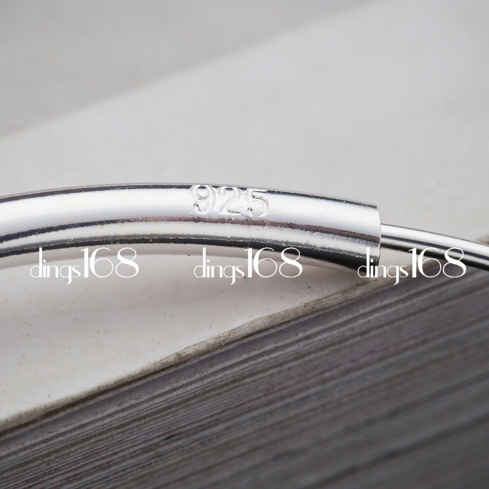 Womens 925 Sterling Silver Classic Large Endless 1.8mm Thin Hoop Earring H3Q50MM
