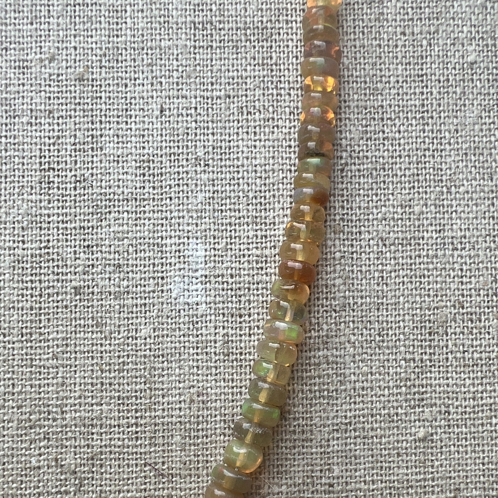 Multicolor Opal rondelle beaded necklace adjustable 925 lobster clasp