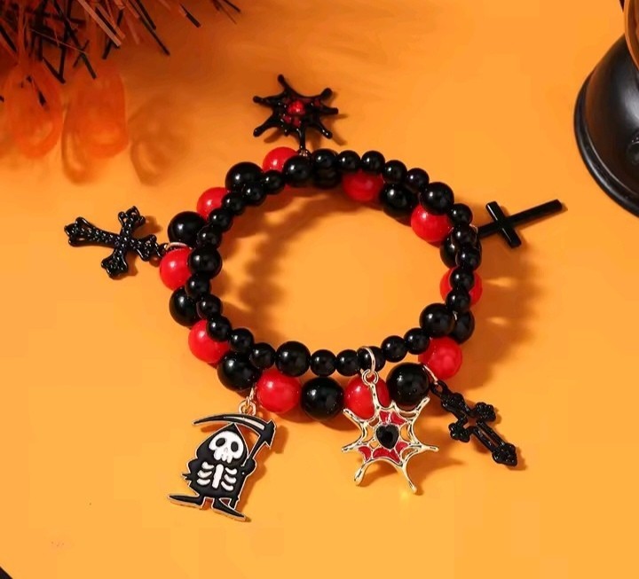 Gothic Bracelet Collection Spider Skull Bat Skeleton Witch Punk Adjustable Gift