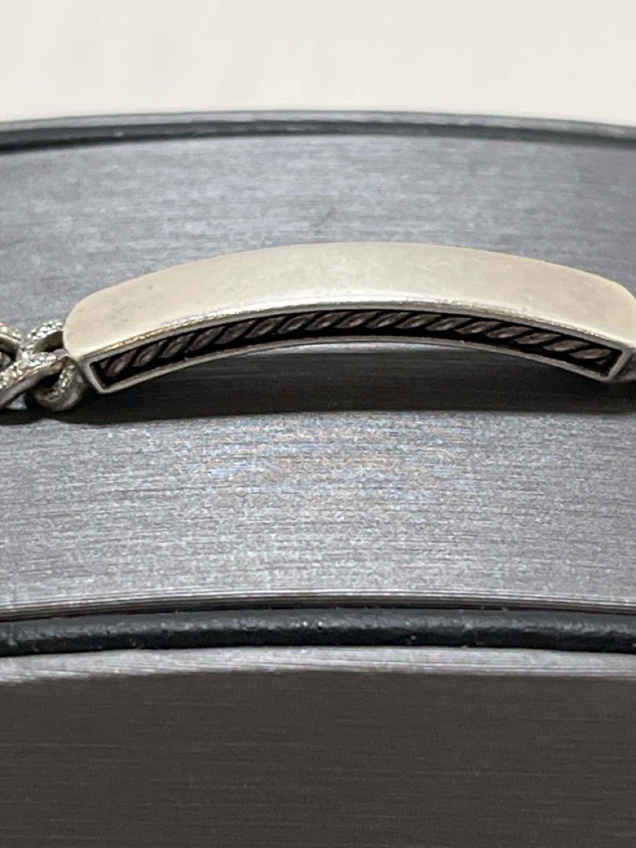 DAVID YURMAN CHAIN ID BRACELET, SILVER WITH DIAMOND CHIPS (G69006831)