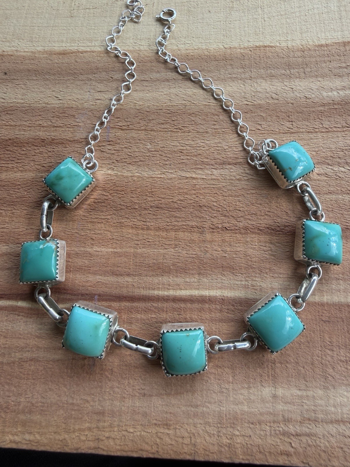 Navajo handmade Keith Henry 925 sterling silver Turquoise Choker 1 of a kind