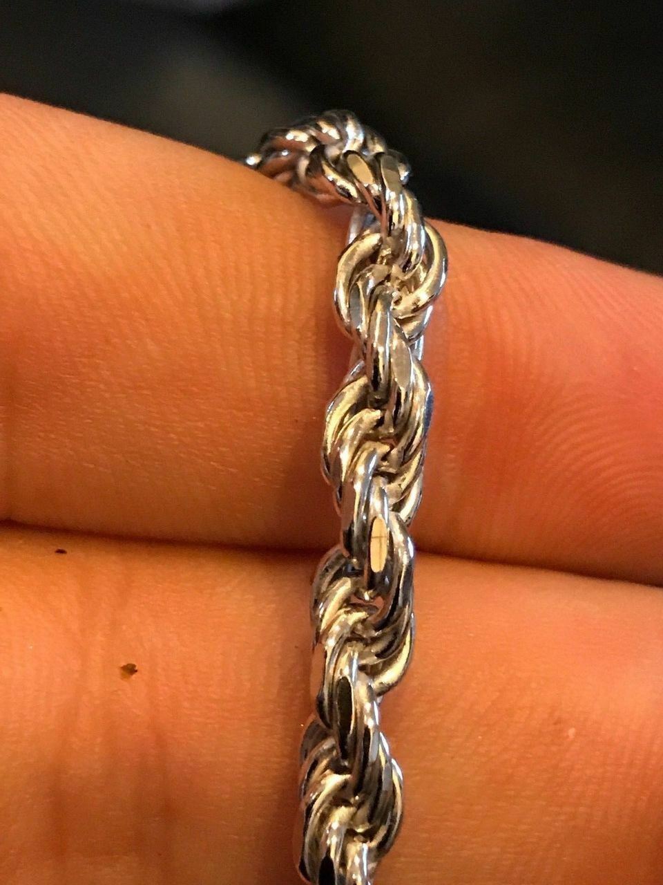 Men’s Solid 925 Sterling Silver Rope Chain 3mm 4mm 5mm 20-30″ ITALY *WHOLESALE*