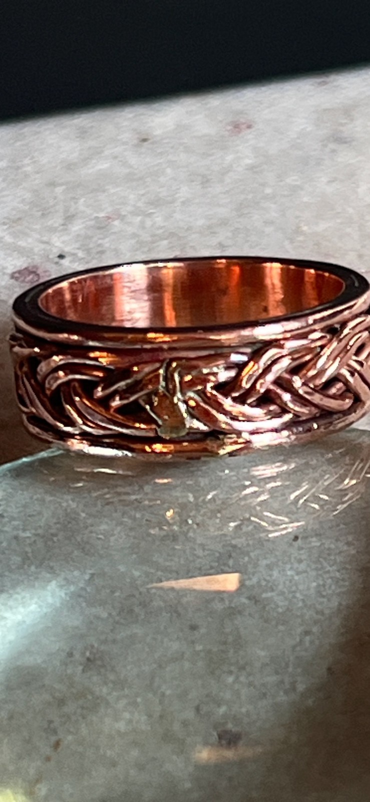 Solid Pure Copper Minimalist Healing Ring, Handmade, Unisex, Classic Band SZ 11