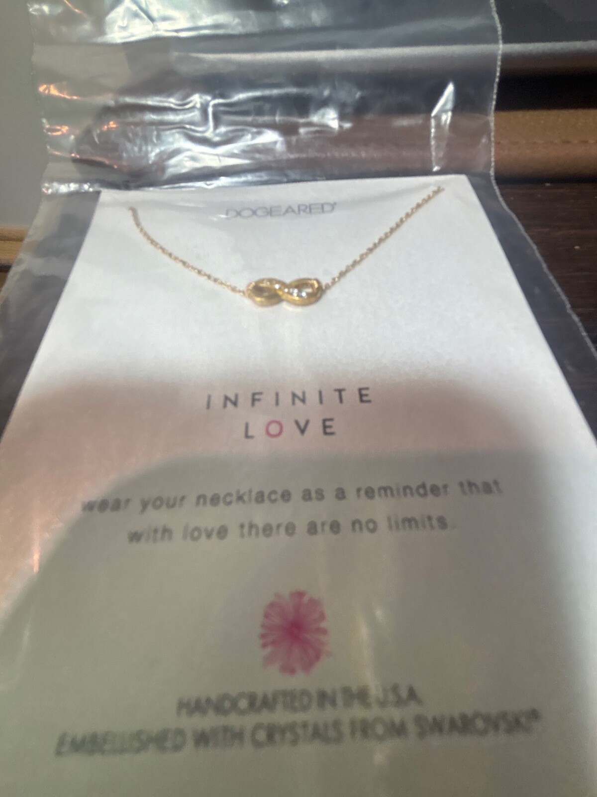 New Dogeared Infinite Love Gold Sterling Silver Necklace 18” Handcrafted in USA