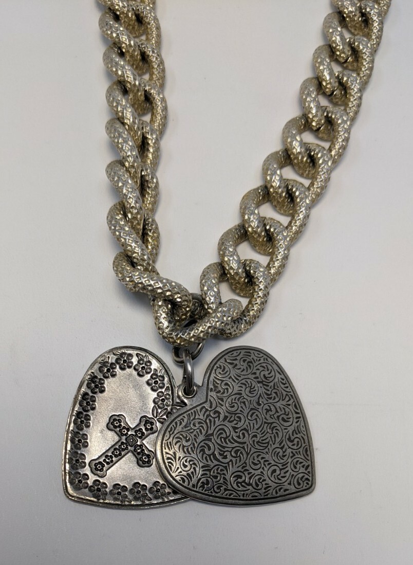 Love Never Fails 1 Corinthians Heart Necklace with Thick Chain