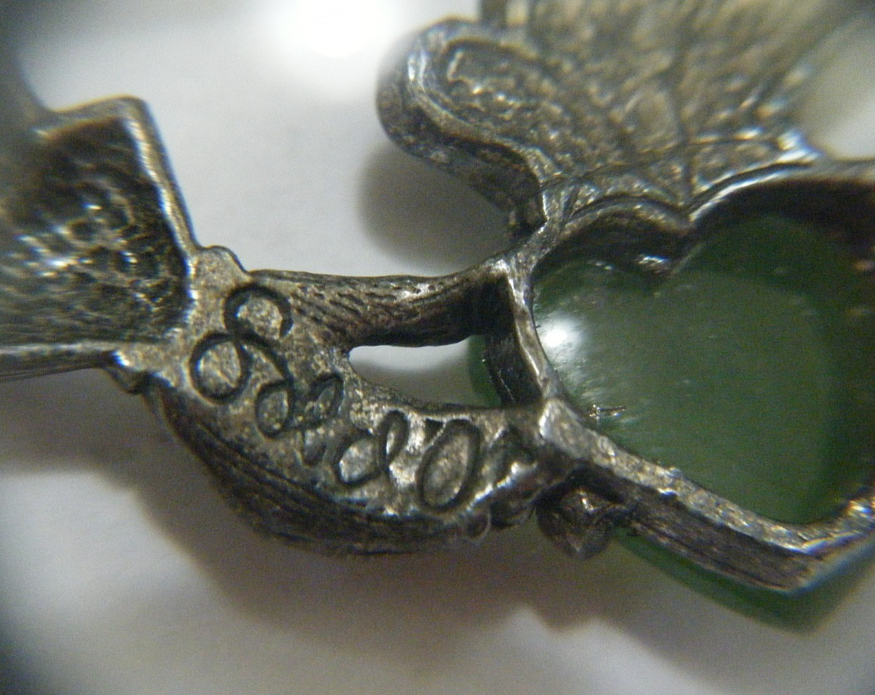 Vintage SOLO’OR Claddagh Celtic Connemara Marble Heart Irish Brooch Love Loyalty