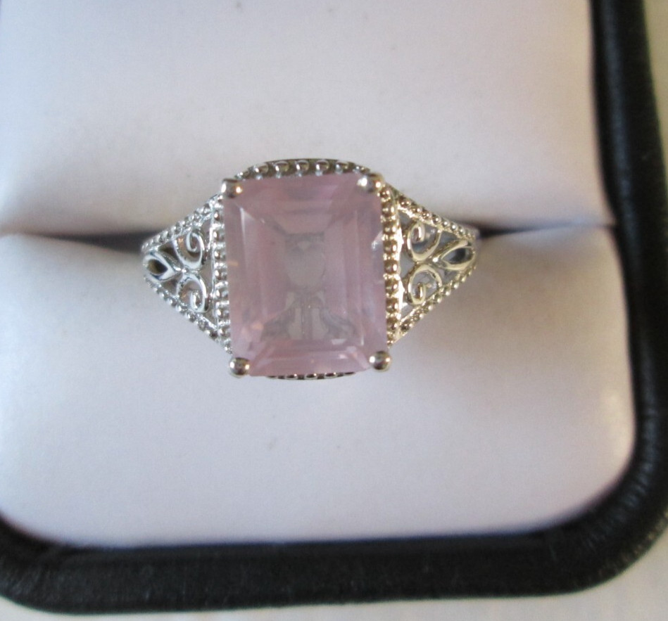 Galilea Rose Quartz Platinum over Sterling Silver Ring (Size 7) 3.00 ctw