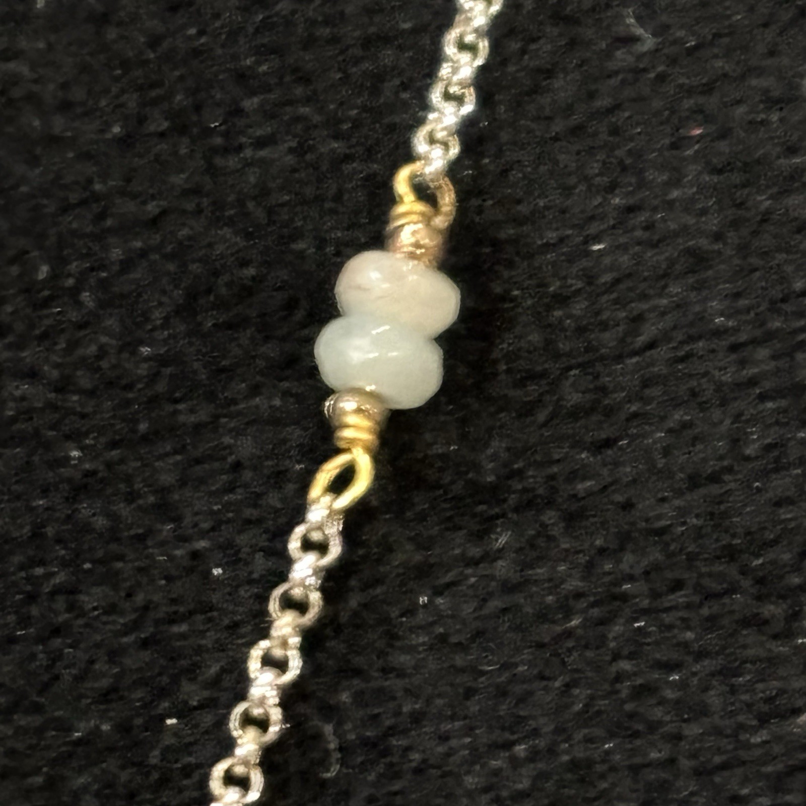 Nakamol Amazonite Bar Necklace Silver Tone Layered Chain 30-33”