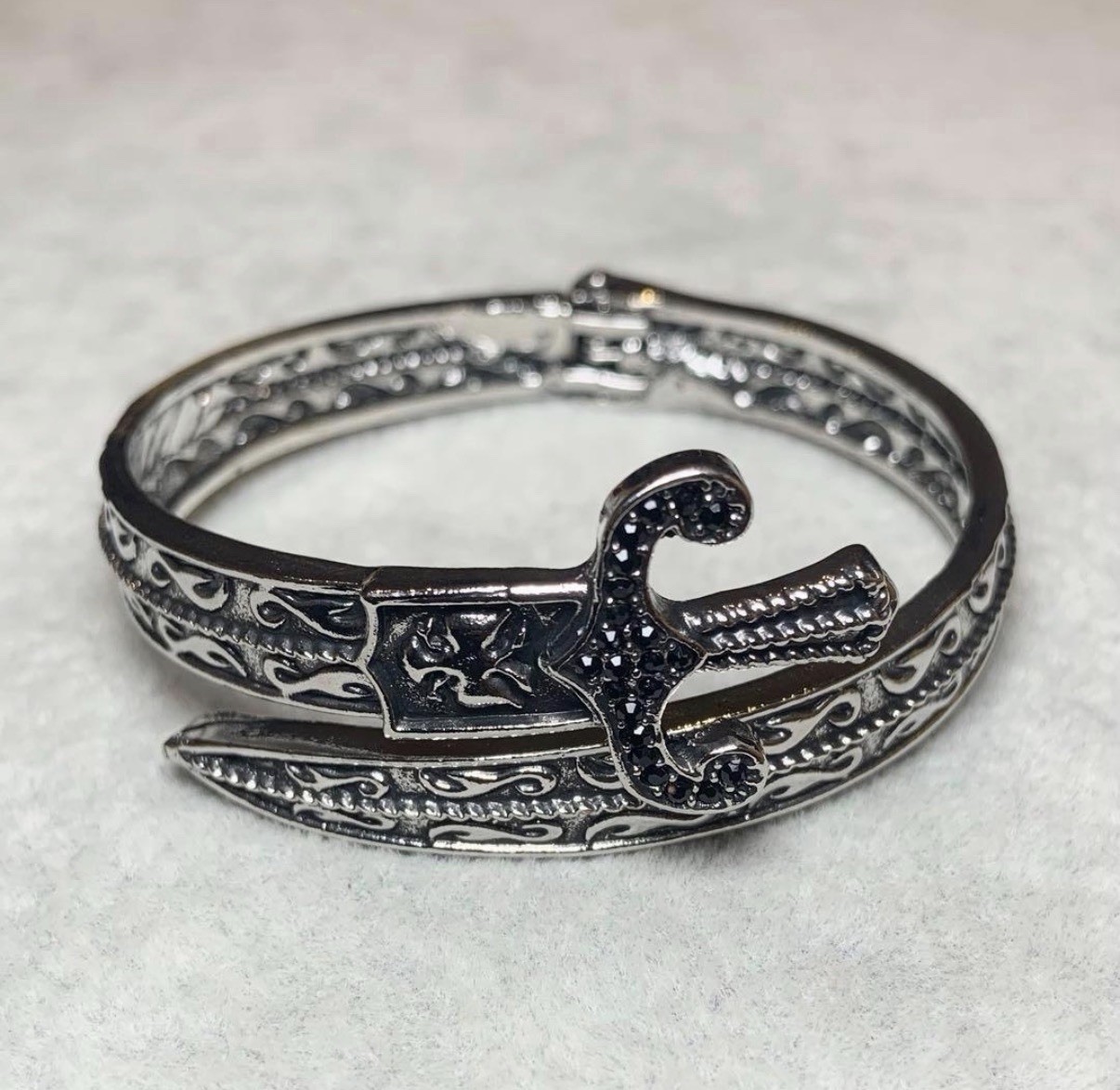 Medieval Sword Cuff Bracelet Gothic Viking Silver Bangle Punk Jewelry Gift