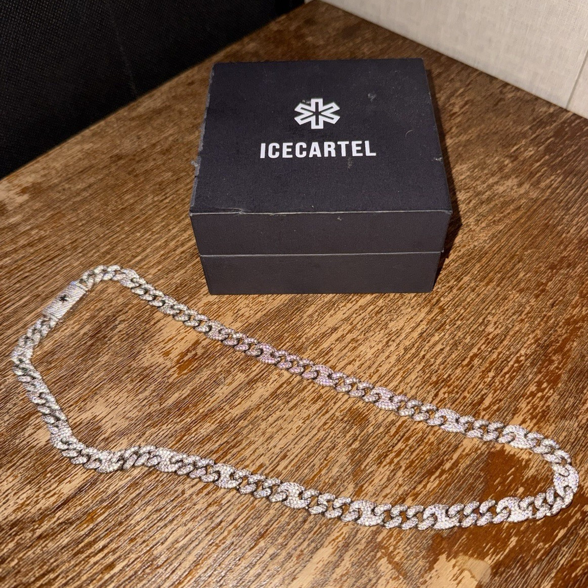 ICECARTEL Anchor/Mariner Chain Necklace Silver Tone Clear CZ Pavé Hip Hop