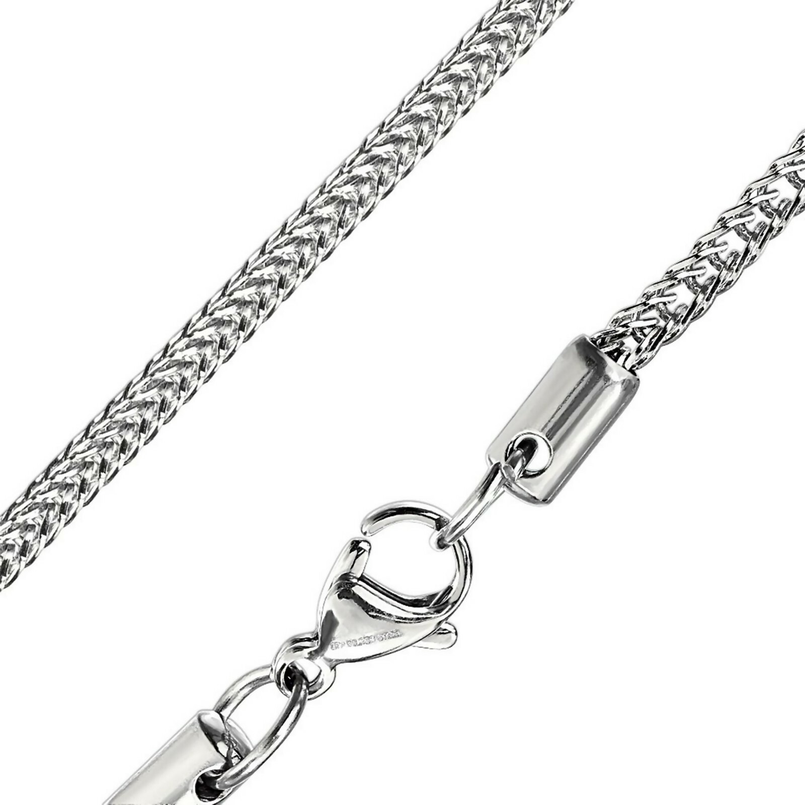 Franco Wheat Chain Silver Stainless Steel 3mm 20-inch Necklace for Men Women