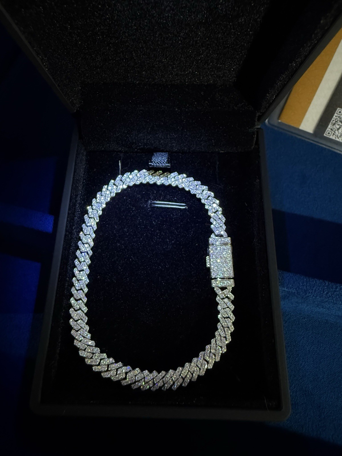✅Moissanite miami Prong Chain Iced 925 Silver bracelet