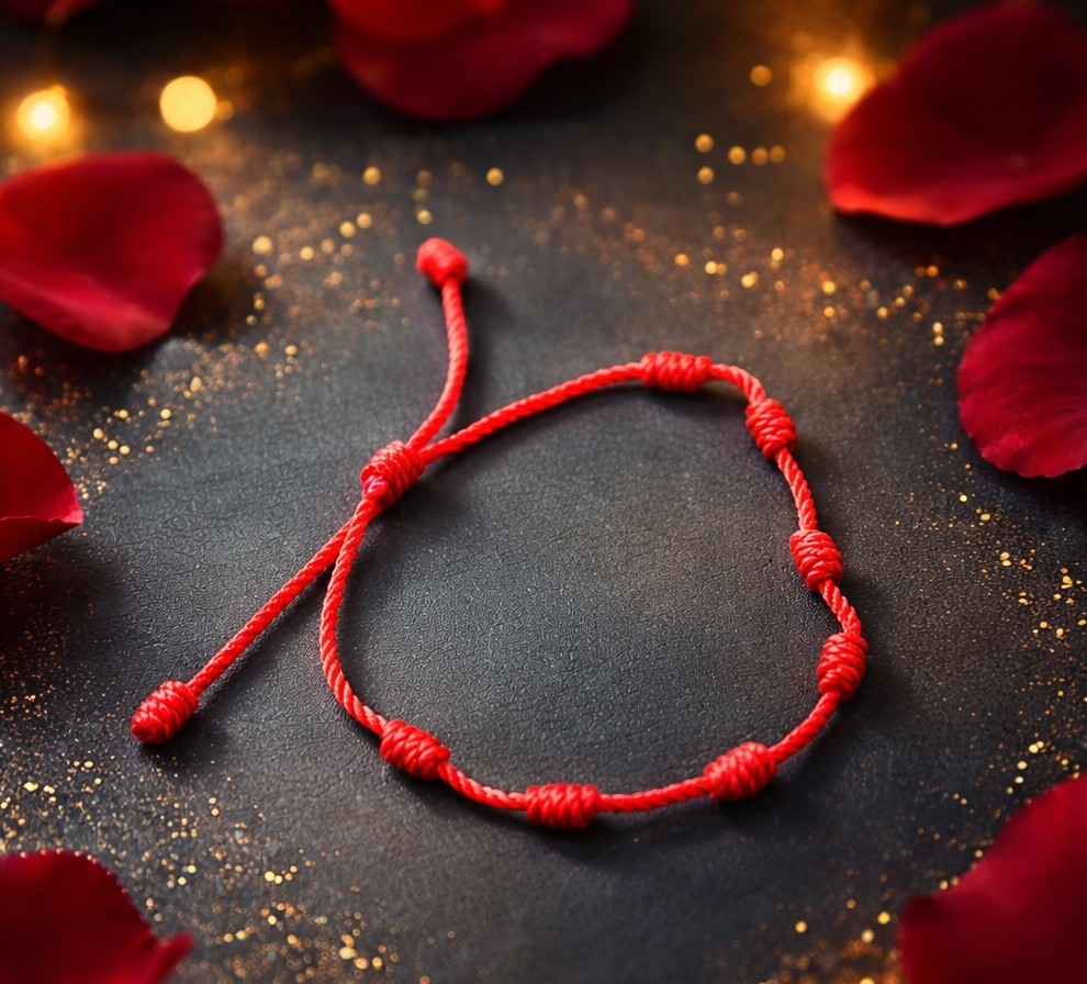 Adjustable Red Cord Charm Bracelet Handmade Nylon Tie Luck Theme