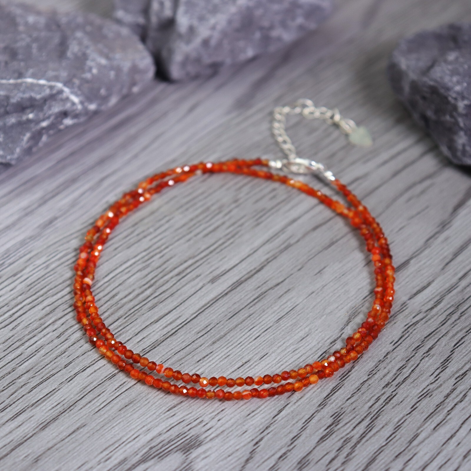 AA+ Grade Natural Carnelian Beaded Healing Dainty Women Crystal Necklace Choker