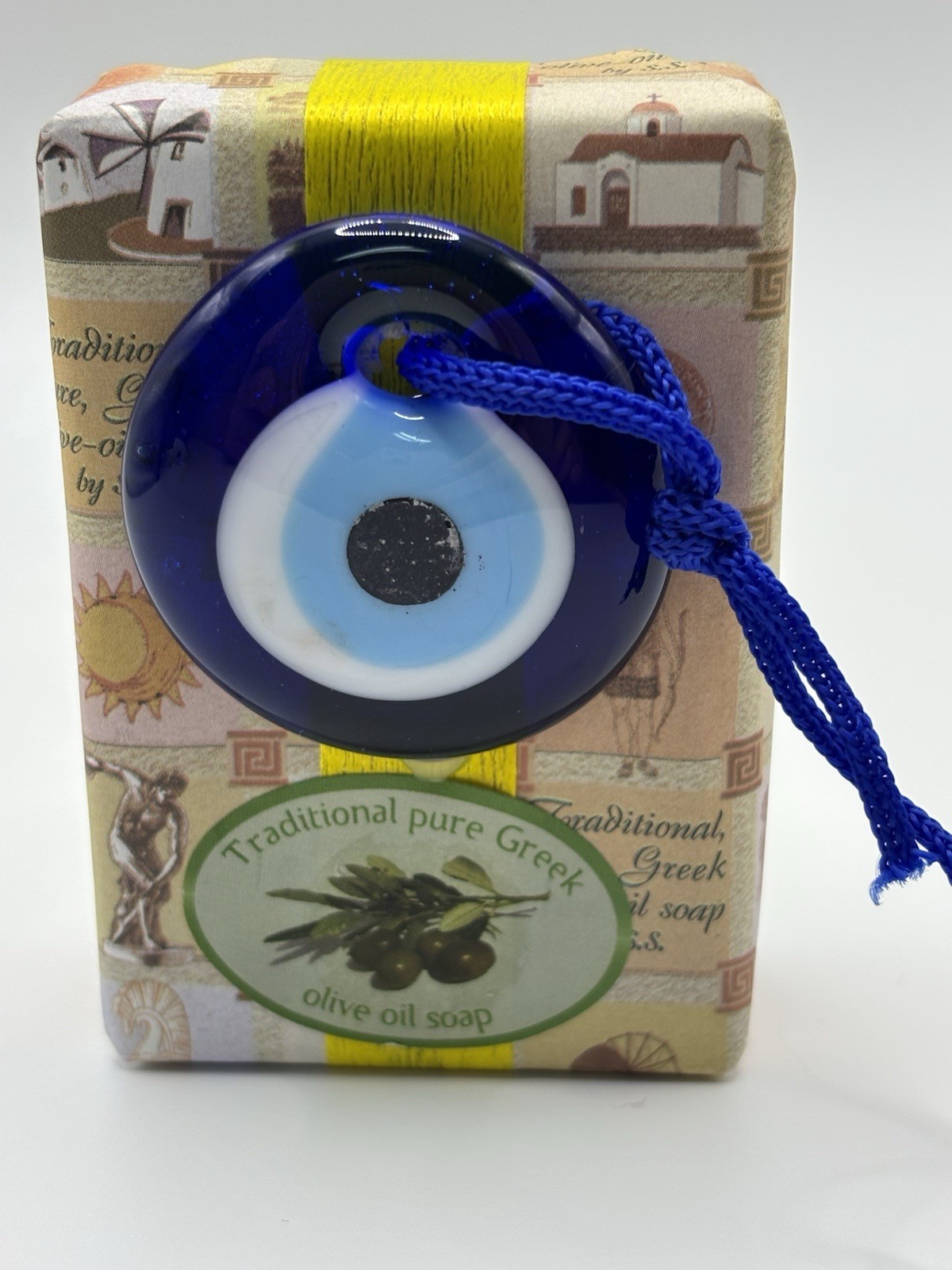 2” Turkish Cobalt Blue Evil Eye Nazar Amulet Lucky Protection Attached To Soapx2