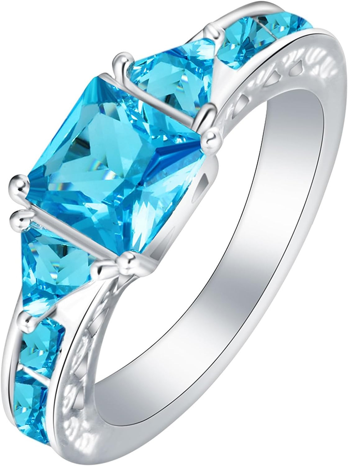 925 Sterling Silver Ring with Simulated Gemstone – Fashion Jewelry for Women