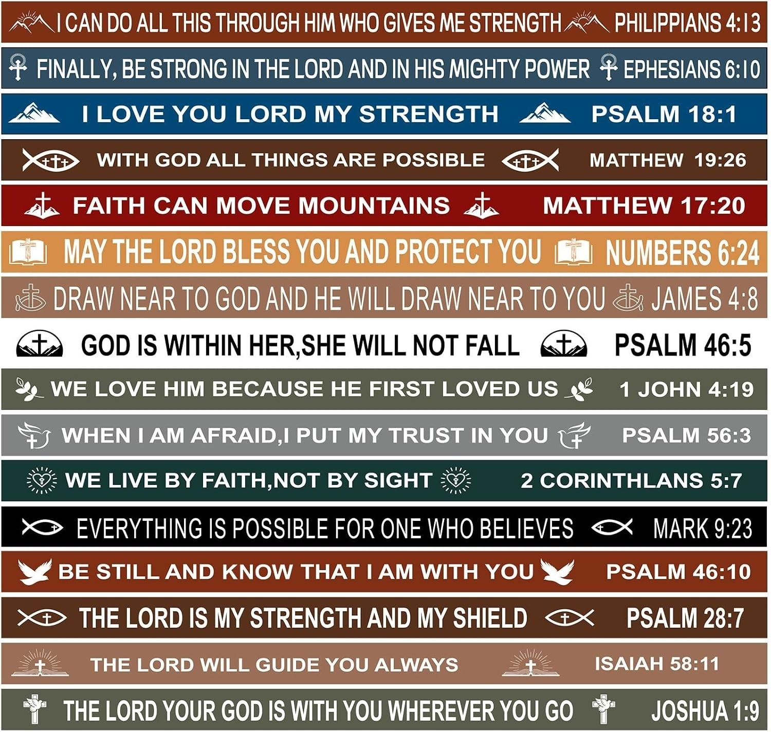 64-Piece Bible Verse Silicone Bracelets – Inspirational Christian Gifts for All