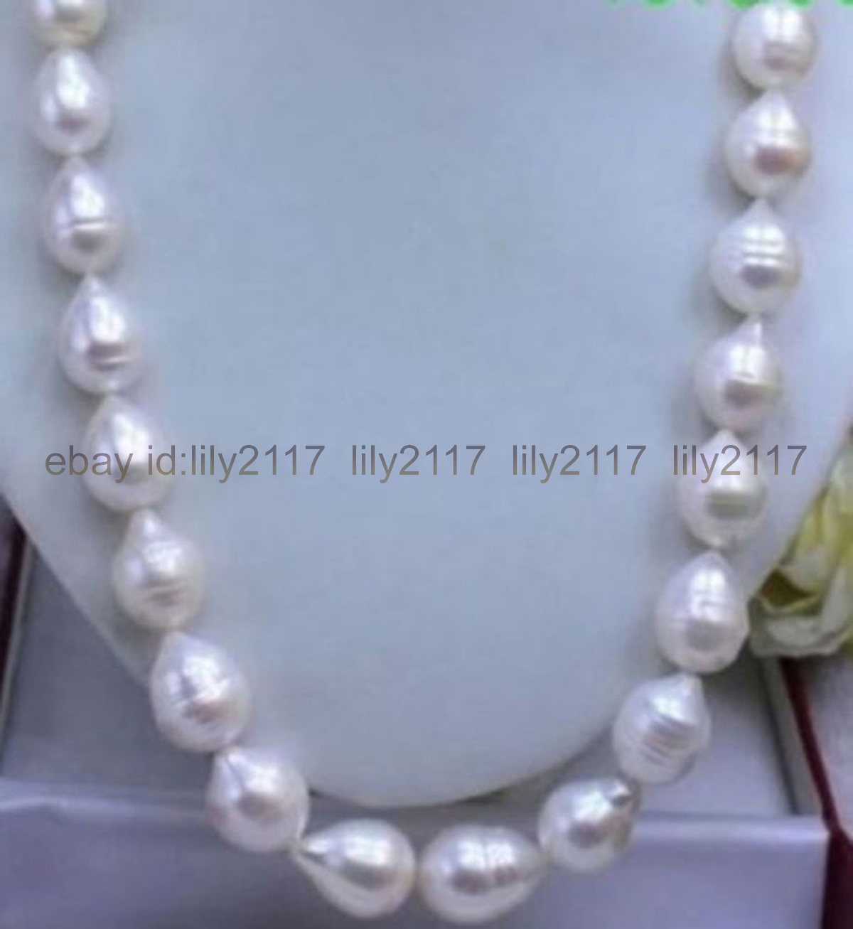 23 INCHES HUGE 12-15MM NATURAL WHITE FRESHWATER BAROQUE PEARL NECKLACE