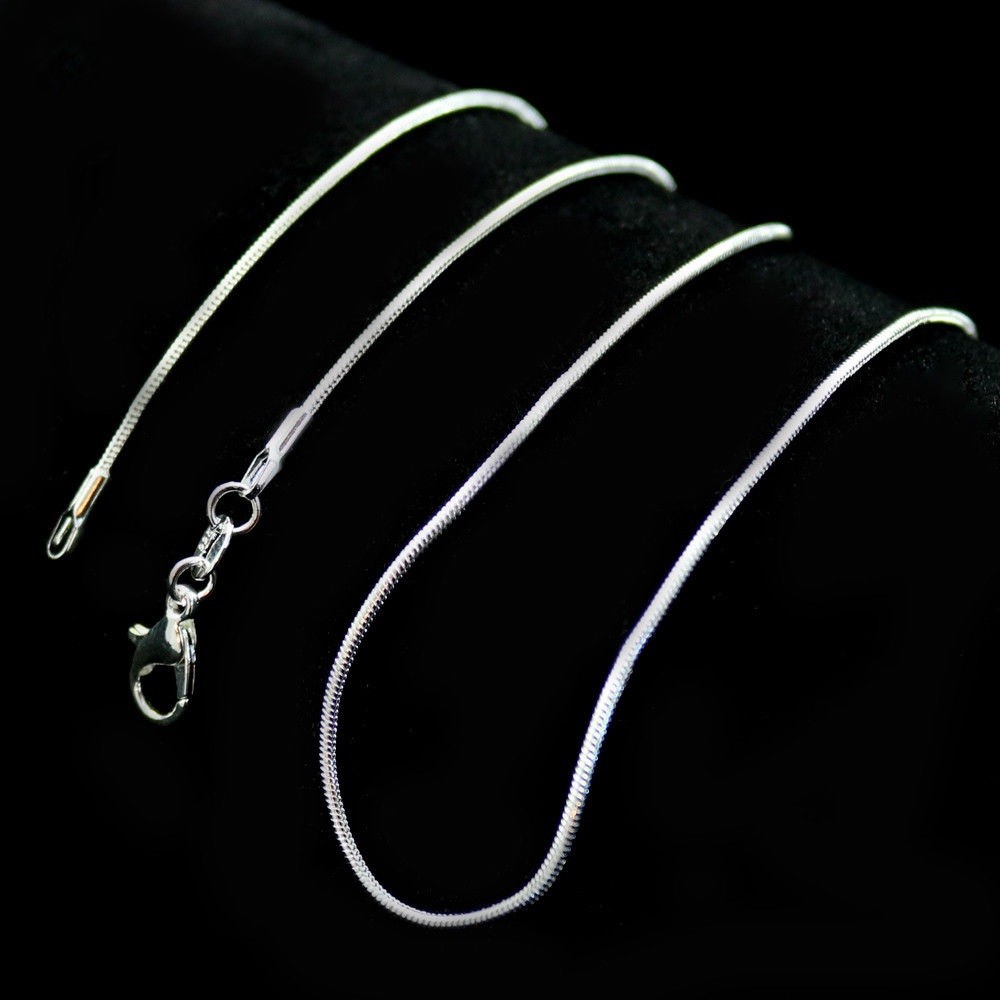 Fashion 925 Sterling Silver Lobster Clasp Snake Chain 20″ For Pendant Necklace