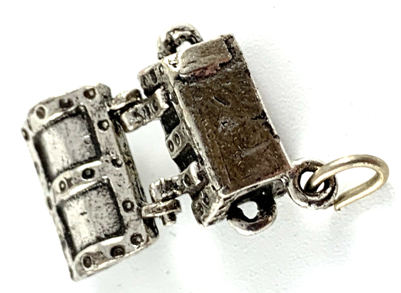 Treasure Chest Sterling Silver Charm | Opens | 1/2″ | New Old Stock | Very Nice