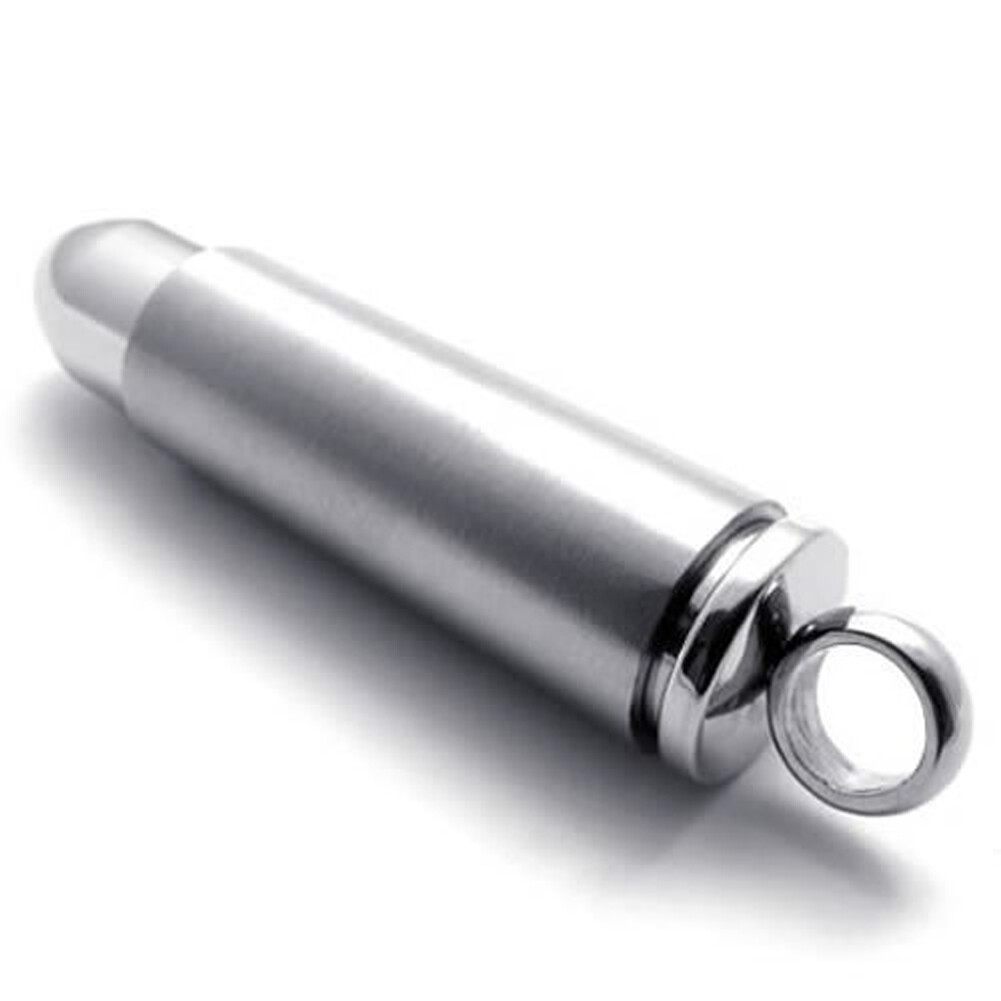 Stainless Steel Opened Available Bullet Necklace Sweater Chain Pill Case Gifts