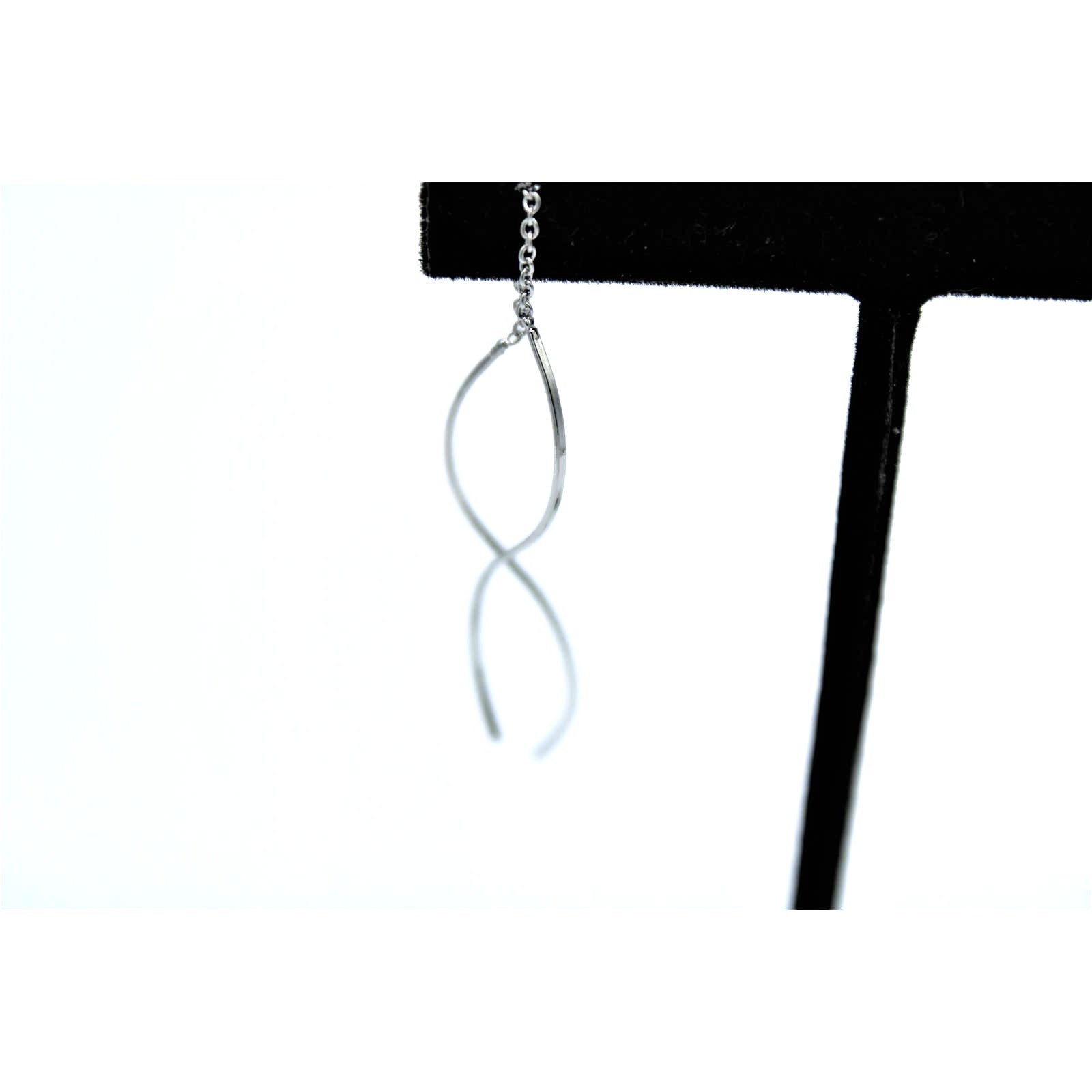 Silver Wire Chain Threader Fashion Earrings ~ NEW