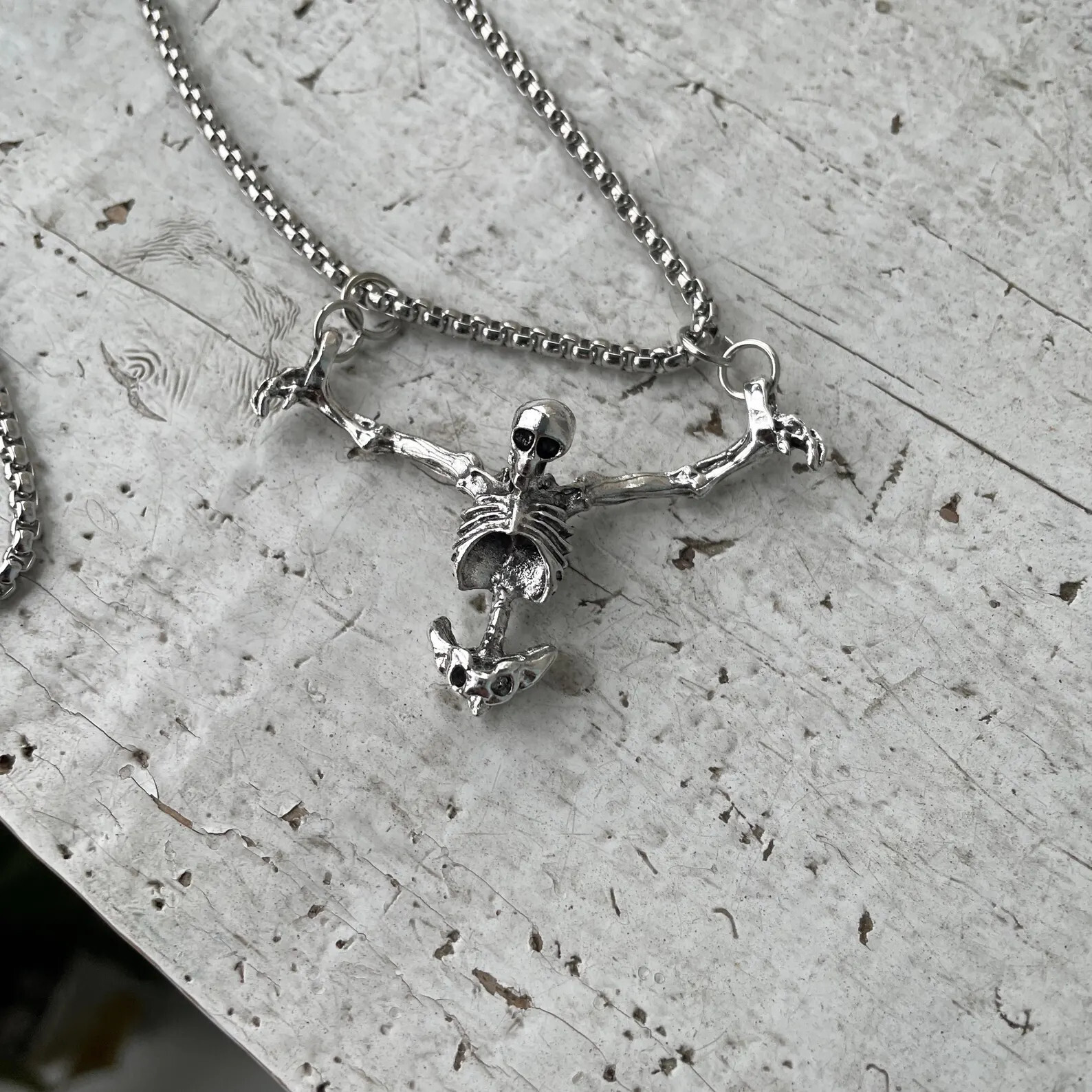Gothic Skeleton Pants Chain – Silver Grunge Punk Wallet Chain, Y2K Skull Chain,