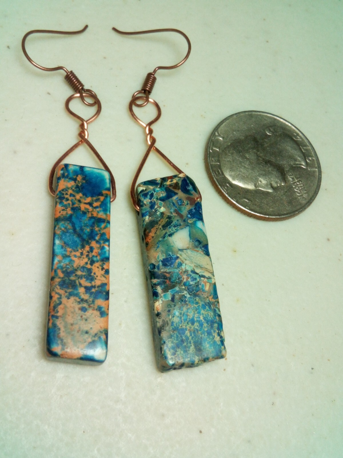 Copper Earring Dye Alexandrite Dangle Earring Hand Made 1of1 Blue Great Deal C11