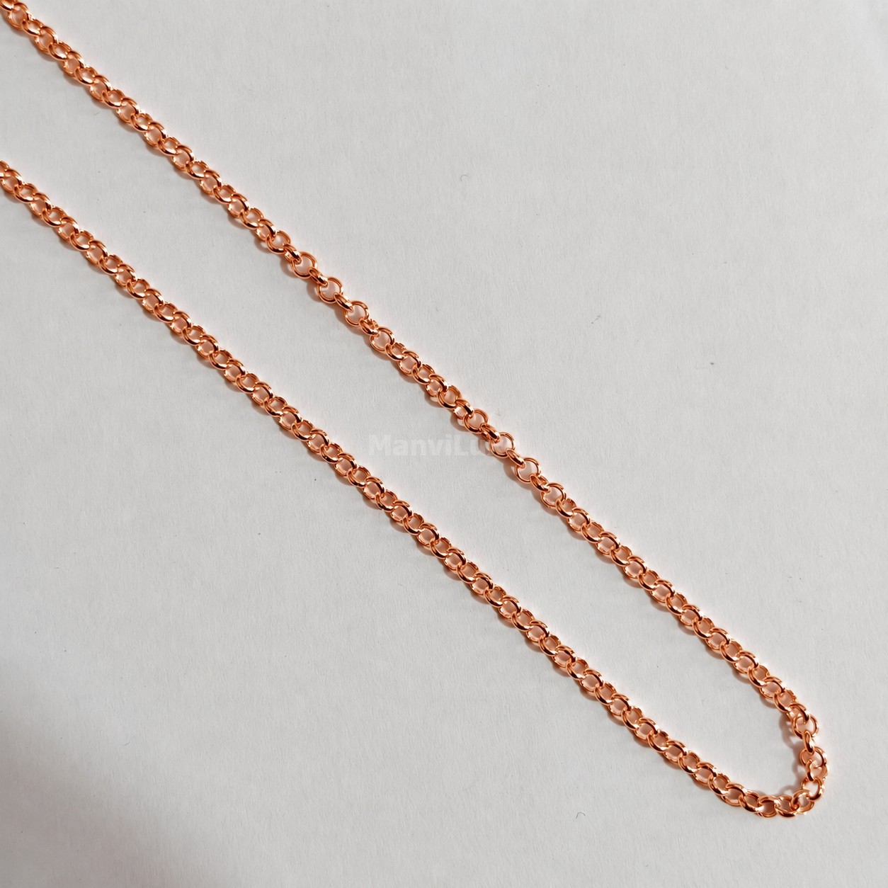 8″ Manvi Luxe Pure Copper Chain for Men & Women | Classic Round Rolo Chain