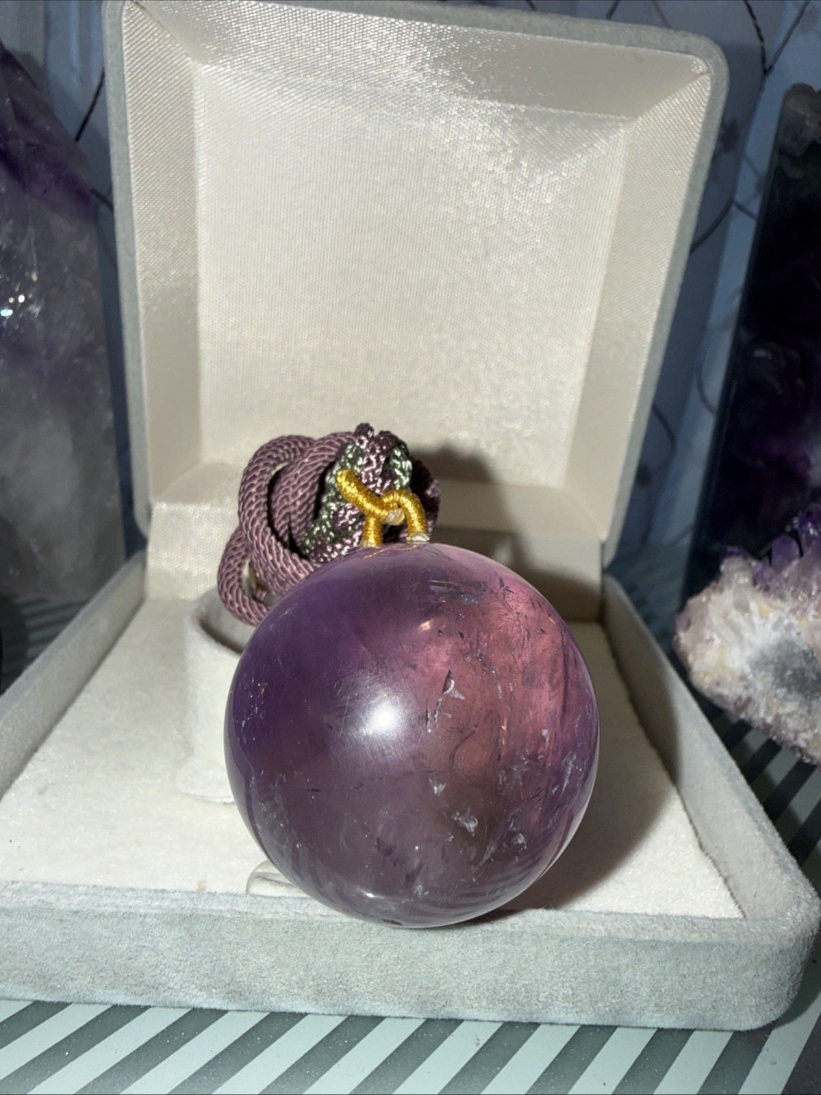 Amatrin Sphere Pendant In A Rope