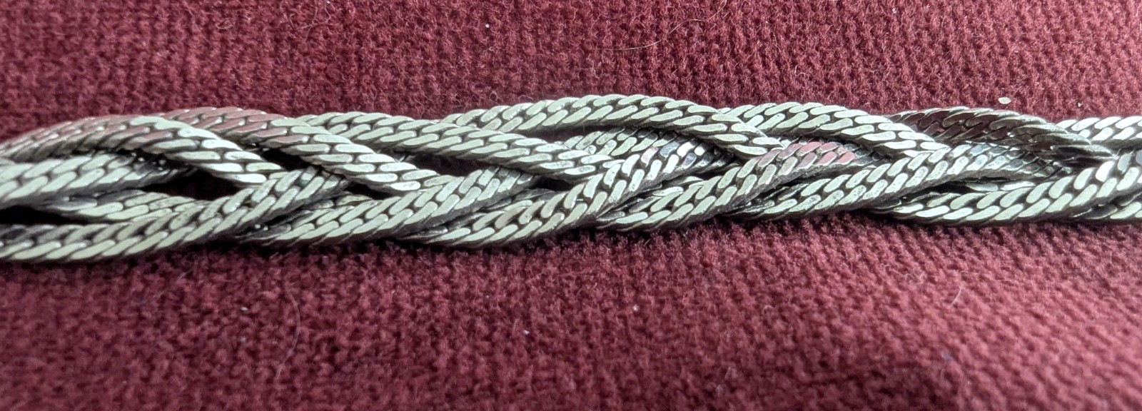 Sterling Silver 5 strand Braided Herring Bone Link Chain 25″ 56g