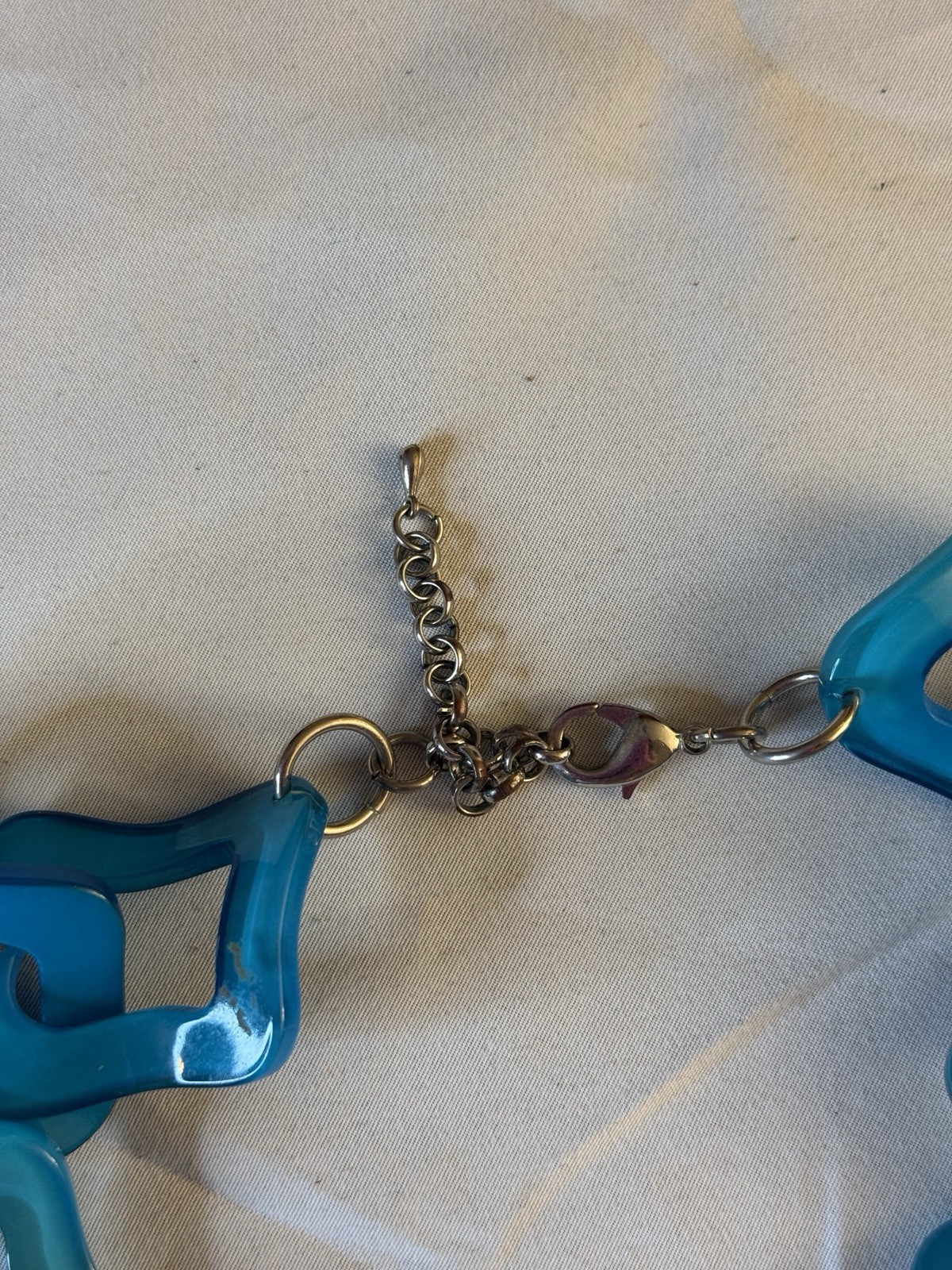 Blue Cable Link Chain Statement Necklace