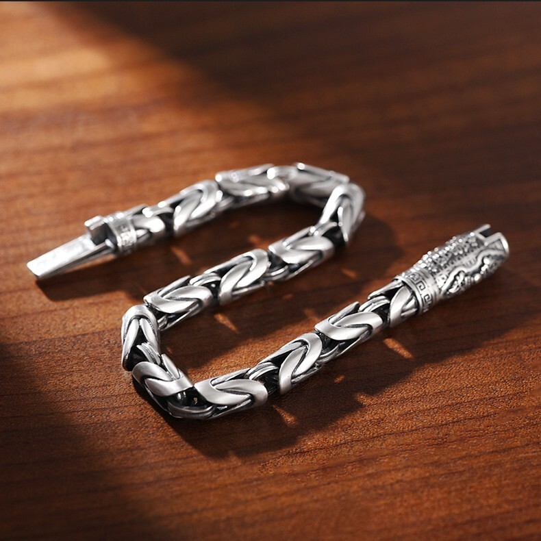 Solid 925 Sterling Silver 5mm Byzantine Link Chain Bracelet 20cm 21cm Length