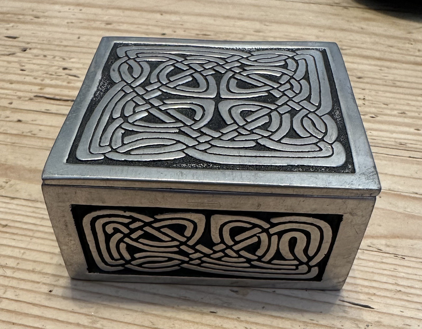 St. Justin Vintage Pewter, Celtic Knotwork Trinket Box