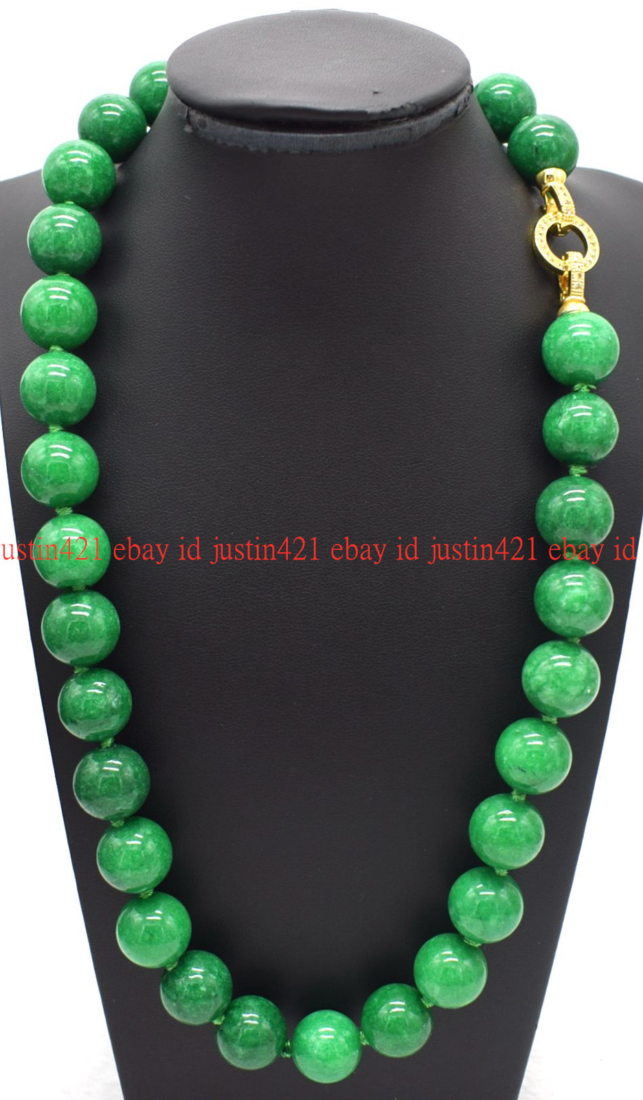 Huge 14mm Natural Green Jadeite Round Gemstone Beads Necklace 18-48 inches AAA