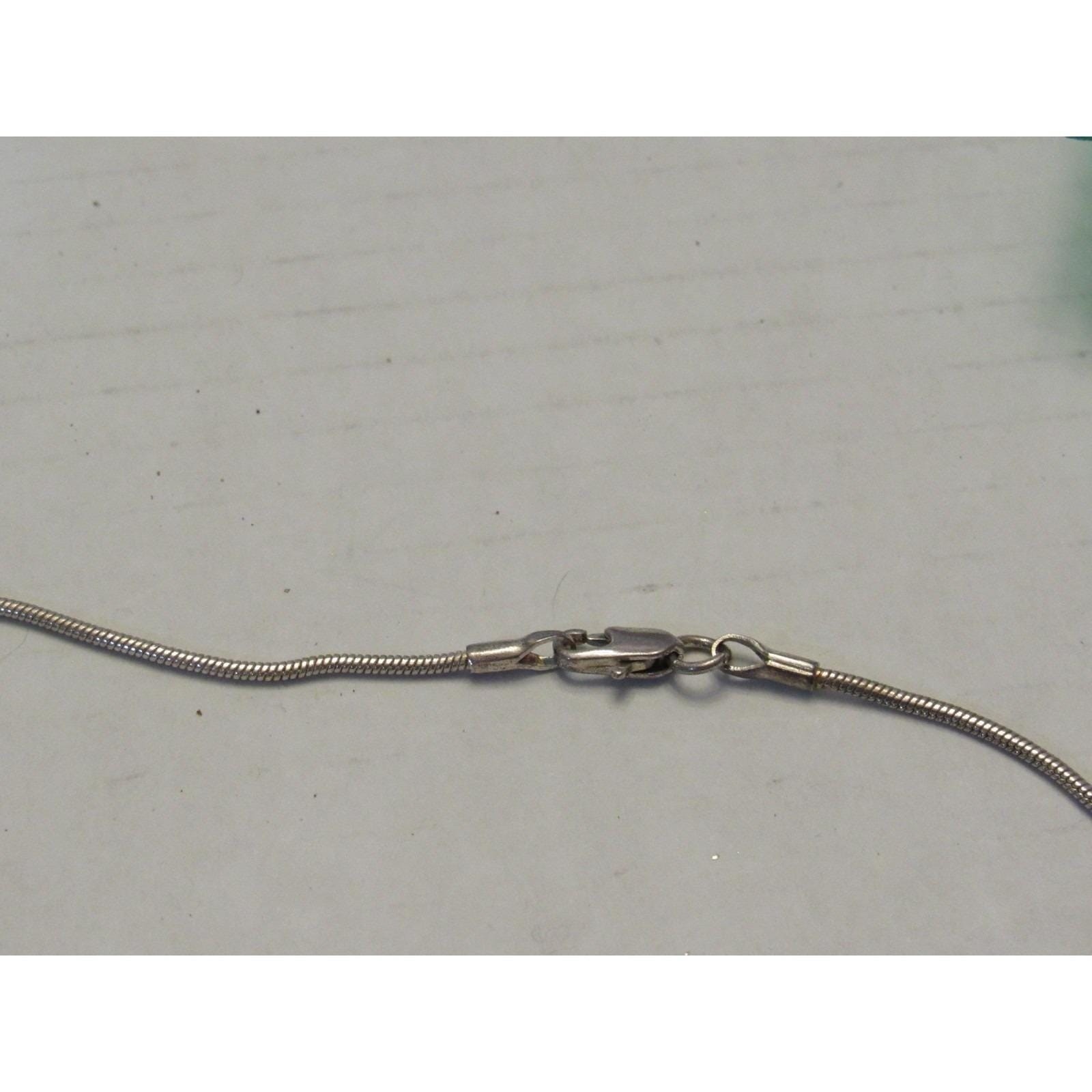 Two Tone Silver Gold Sculptural Shell Pendant Snake Chain Necklace Modernist