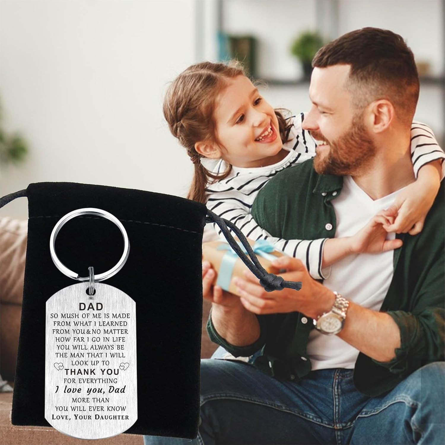 Heartfelt Dad Keychain Gift from Daughter – Birthday & Father’s Day Surprise