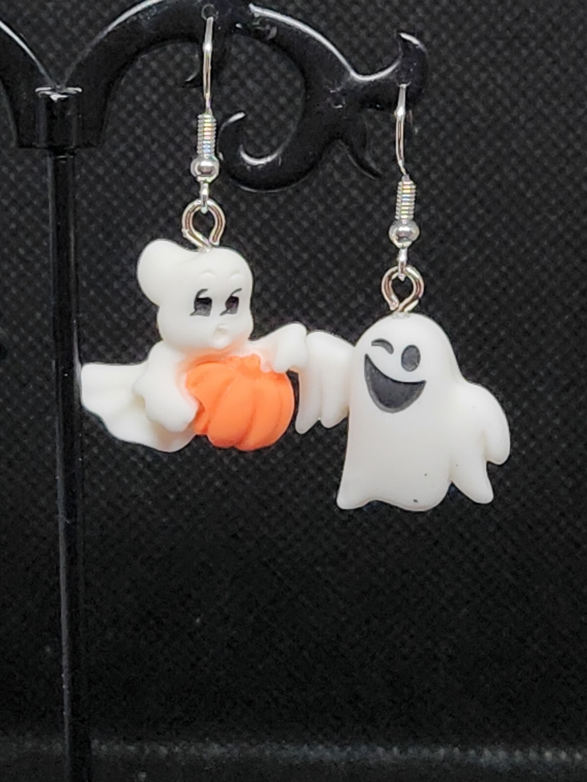 Halloween Dangle Earrings Ghost Pumpkin Cat Witch Hat Haunted House FREE…
